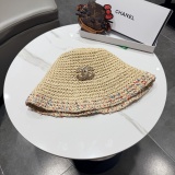 Chanel Women's Fashion Rainbow Hollow Weaving Fisherman's Straw Hat
