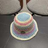 Moncler Fashion Straw Fisherman's Hat Rainbow Splicing Foldable Sunshade Hat