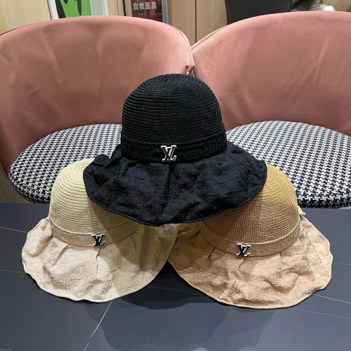 Louis Vuitton Summer Fashion Bow Fisherman's Hat Women's Foldable Sunshade Hat