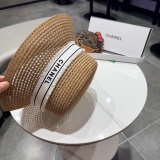 Chanel Fashion Versatile Hollow Top Hat Sunshade Straw Hat
