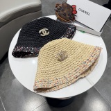 Chanel Women's Fashion Rainbow Hollow Weaving Fisherman's Straw Hat