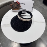 Chanel Fashion Glitter Empty Top Hat Versatile Sunshade Hat