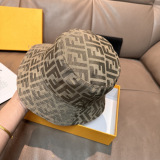 Fendi Classic FF Jacquard Fisherman's Hat Unisex Versatile Sunshade Hat 57CM