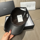 Dior Classic Leather Baseball Cap Couple Versatile Sunshade Duck Tongue Cap 56CM