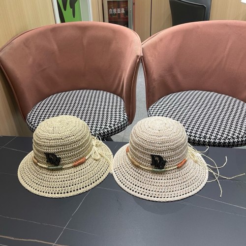 Dior Fashion Straw Fisherman Hat Versatile Sunshade Hat