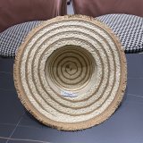 Chanel New Fashion Versatile Large Brimmed Grass Hat Top Sunshade Hat