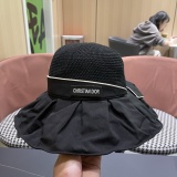 Dior Women's Fashion Versatile Large Brimmed Sunscreen UV Protection Fisherman's Hat