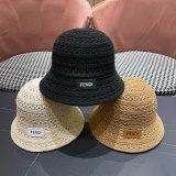 Fendi Fashion Versatile Knitted Hollow Fishing Hat Breathable Sunshade Hat