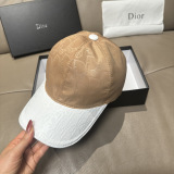 Dior Classic Leather Baseball Cap Couple Versatile Sunshade Duck Tongue Cap 56CM