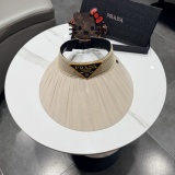 Prada Fashion Embroidered Logo Empty Top Hat Versatile Sunshade Hat