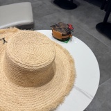 Louis Vuitton Fashion Retro Embroidered Straw Hat Sunshade Cap
