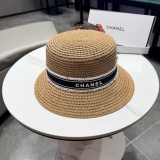Chanel Fashion Versatile Hollow Top Hat Sunshade Straw Hat
