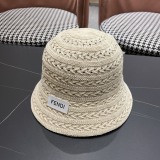 Fendi Fashion Versatile Knitted Hollow Fishing Hat Breathable Sunshade Hat