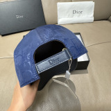 Dior Classic Leather Baseball Cap Couple Versatile Sunshade Duck Tongue Cap 56CM