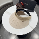 Prada Fashion Embroidered Logo Empty Top Hat Versatile Sunshade Hat