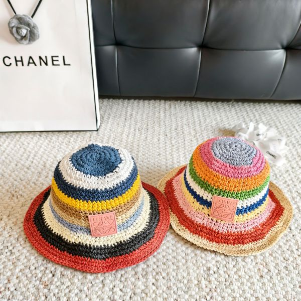 Loewe Retro Art Rainbow Weaving Foldable Fisherman's Hat