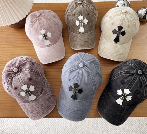 Chrome Hearts Retro Washed Baseball Hat Couple Casual Versatile Duck Tongue Hat