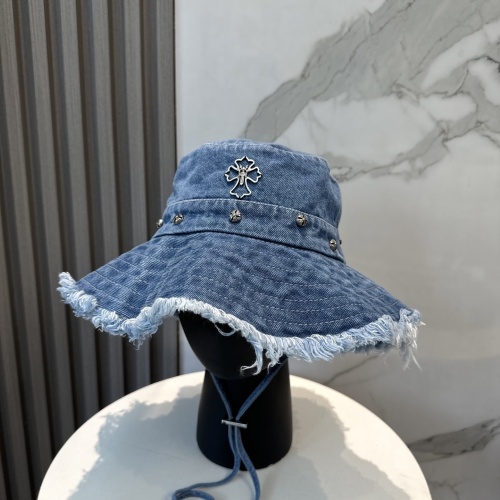 Chrome Hearts Fashion Denim Fisherman Hat Unisex Casual Versatile Sunshade Hat