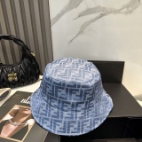 Fendi Classic FF Jacquard Fisherman's Hat Unisex Casual Versatile Sunshade Hat