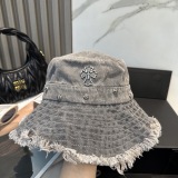Chrome Hearts Fashion Denim Fisherman Hat Unisex Casual Versatile Sunshade Hat