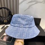 Fendi Classic FF Jacquard Fisherman's Hat Unisex Casual Versatile Sunshade Hat
