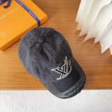 Louis Vuitton Fashion Embroidered Cowboy Baseball Hat Couple Casual Versatile Duck Tongue Hat