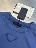 Prada Classic Triangle Logo Casual Versatile Round Neck Long Sleeve T-shirt