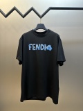 Fendi Fashion Embroidery Logo Casual Short Sleeve Unisex Versatile Round Neck T-shirt