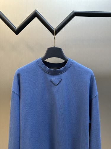 Prada Classic Triangle Logo Casual Versatile Round Neck Long Sleeve T-shirt