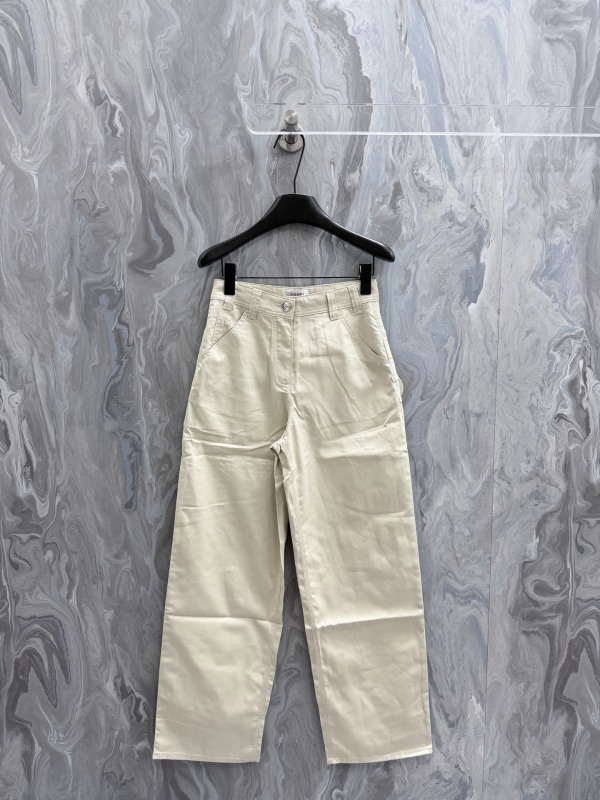Chanel New Women's Spring/Summer Casual Versatile Khaki Denim Pants