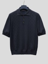 Louis Vuitton Fashion Logo Jacquard Casual Knitted Short Sleeved Polo Shirt
