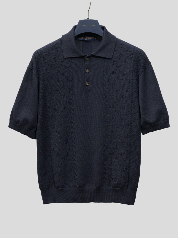 Louis Vuitton Fashion Logo Jacquard Casual Knitted Short Sleeved Polo Shirt