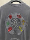 Chrome Hearts Fashion Heavy Embroidered Short Sleeve Couple Casual Round Neck T-shirt