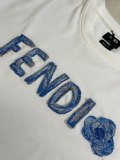 Fendi Fashion Embroidery Logo Casual Short Sleeve Unisex Versatile Round Neck T-shirt