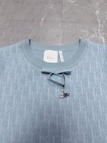 Dior New Women's Full Logo Jacquard Short Sleeve Knitted Shirt
