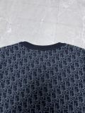 Dior New Women's Full Logo Jacquard Short Sleeve Knitted Shirt