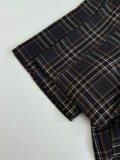 Chrome Hearts Fashion Plaid Sword Zipper Casual Versatile Short Sleeve Shirt