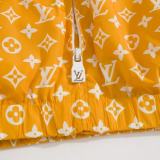 Louis Vuitton Fashion Full Logo Color blocked Stand up Collar Zipper Coat Set
