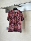 Gucci Fashion Red Poppy Flower Cuban Collar Full Print Short Sleeve Shirt Set