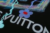Louis Vuitton Fashion 3D Embroidered Round Neck T-shirt Couple Casual Loose Short Sleeve