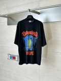 Balenciaga 26SS Fashion Stage Curtain Printed Short Sleeve Couple Loose Casual T-shirt