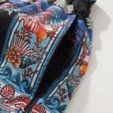 Versace Fashion Versatile Printed Beach Pants Couple Drawstring Zipper Pocket Shorts