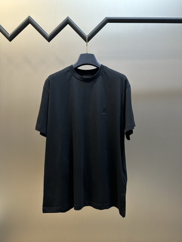 Prada Classic Embroidered School Emblem Logo Round Neck T-shirt Couple Casual Oversize Short Sleeve