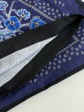 Gucci Fashion Blues Paisley Cashew Flower Full Print Short Sleeve Shirt Set