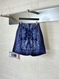 Gucci Fashion Blues Paisley Cashew Flower Full Print Short Sleeve Shirt Set