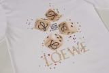 Loewe Fashion Dice Logo Printed Round Neck T-shirt Couple Casual Embroidered Short Sleeve