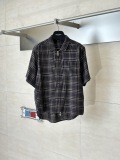 Chrome Hearts Fashion Plaid Sword Zipper Casual Versatile Short Sleeve Shirt