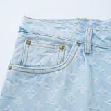 Louis Vuitton Fashion Embroidered Logo Casual Jeans