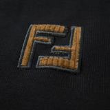 Fendi Fashion Embroidery FF Round Neck T-shirt Couple Casual Versatile Short Sleeve