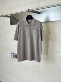 Dior Fashion Versatile Embroidered Logo Four Button Knitted Short Sleeve Polo Shirt